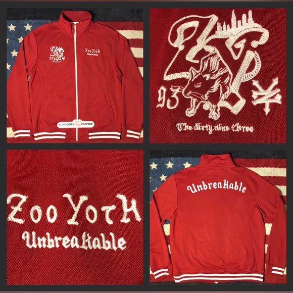 NWOT Vintage 90s ZOO YORK NYC UNBREAKABLE Track Jacket XL Rlpc Supreme Skate Max - Picture 1 of 16